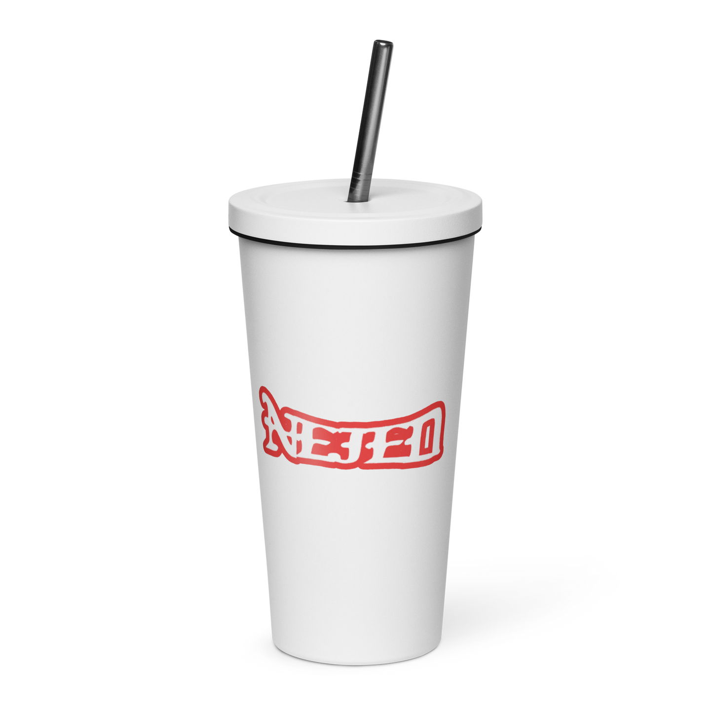 NEJED Insulated tumbler with a straw